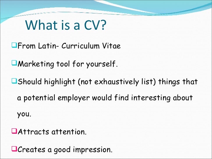 what is cv
