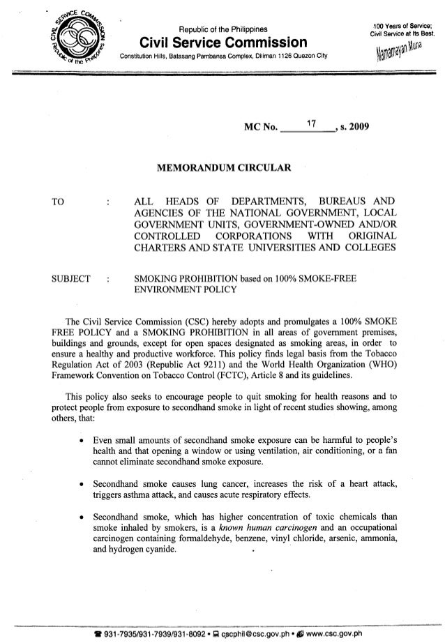 CSC Memo Circular No. 17, s. 2009