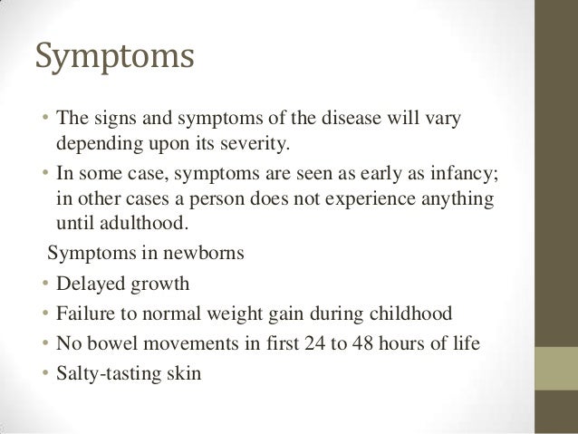 Cystic fibrosis presentation