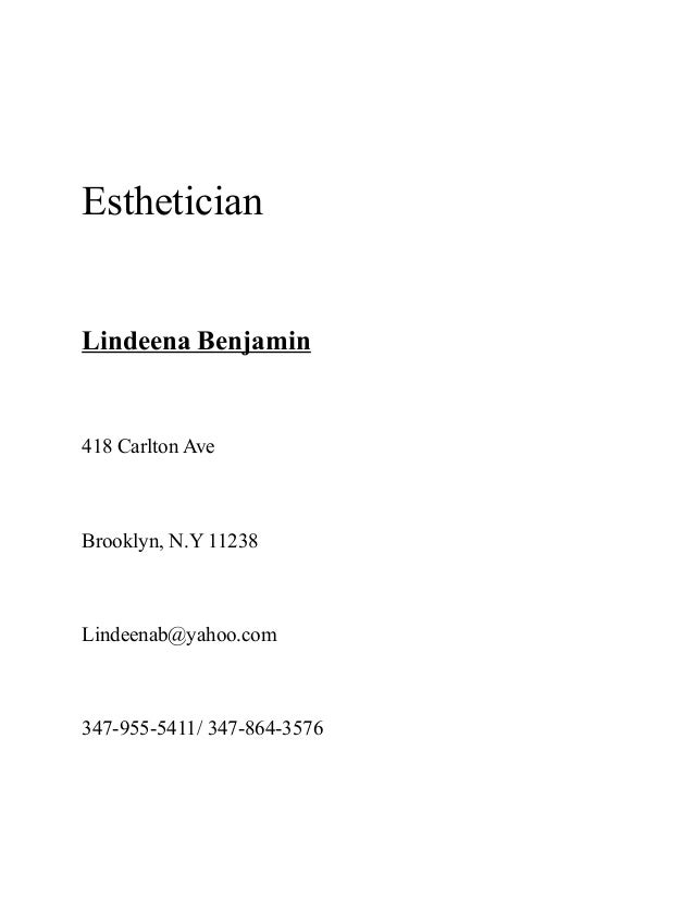 new esthetician resume