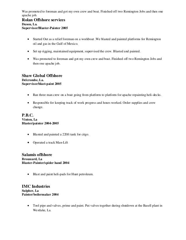 painter resumes