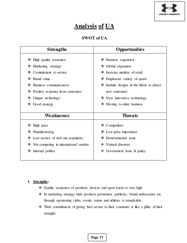 under armour industry analysis under armour organizational chart