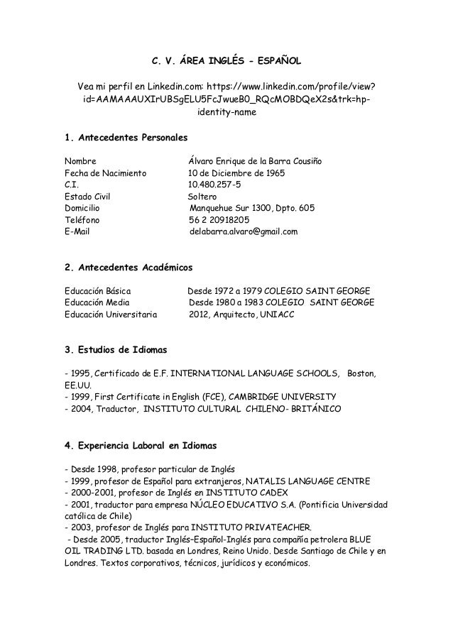 how to do a curriculum vitae in spanish