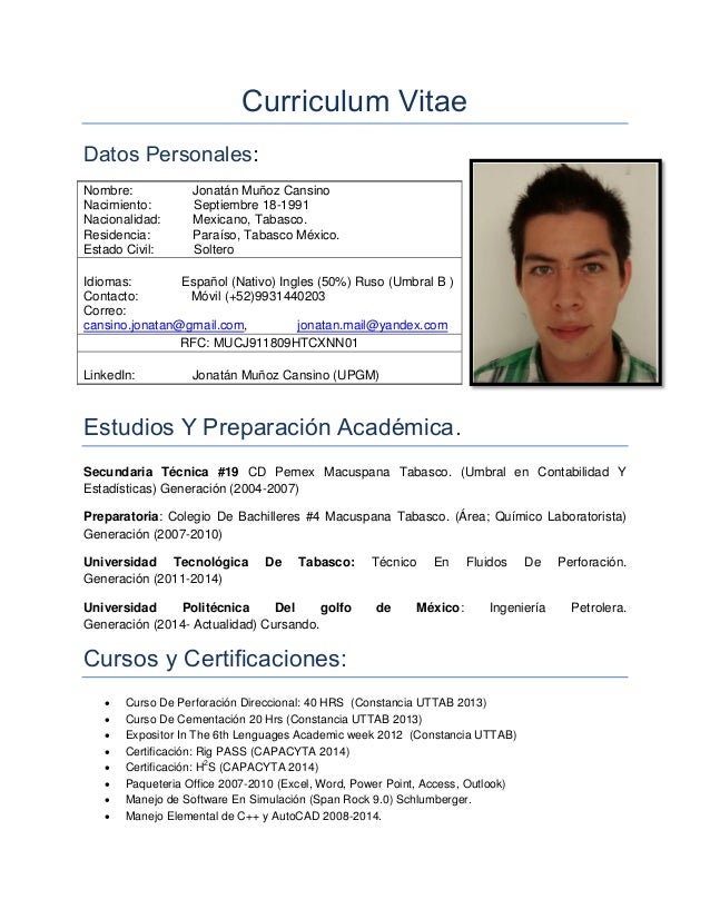 Curriculum Vitae Mexico curriculum vitae 2015 Curriculum Vitae Mexico curriculum vitae 2015
