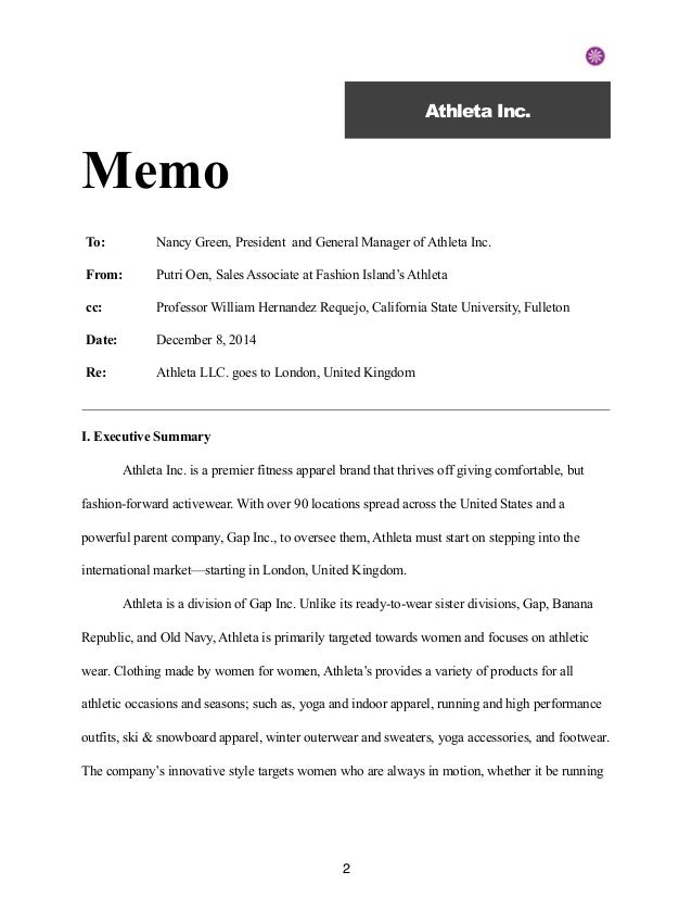 executive summary memo