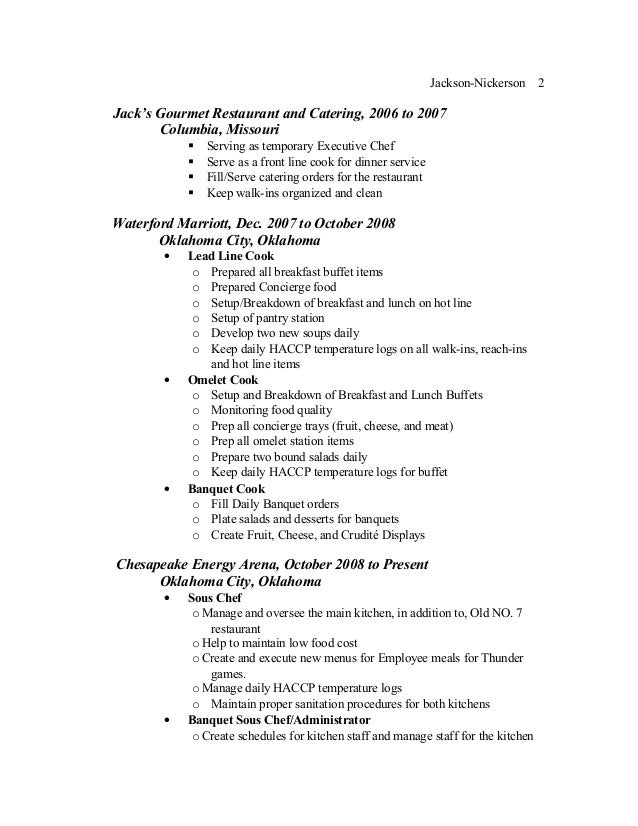 line cook job description for resumes