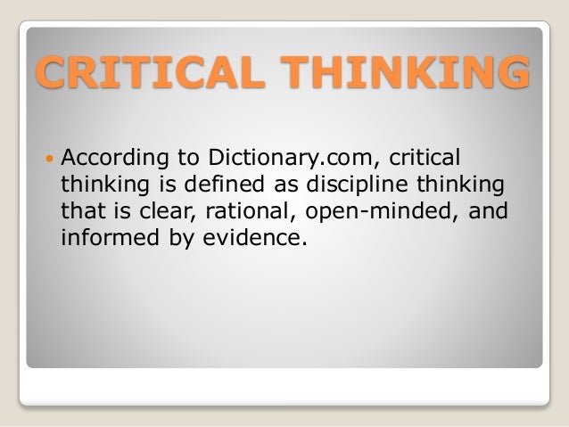Defining Critical Thinking