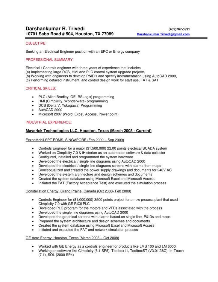 Hvac design resume