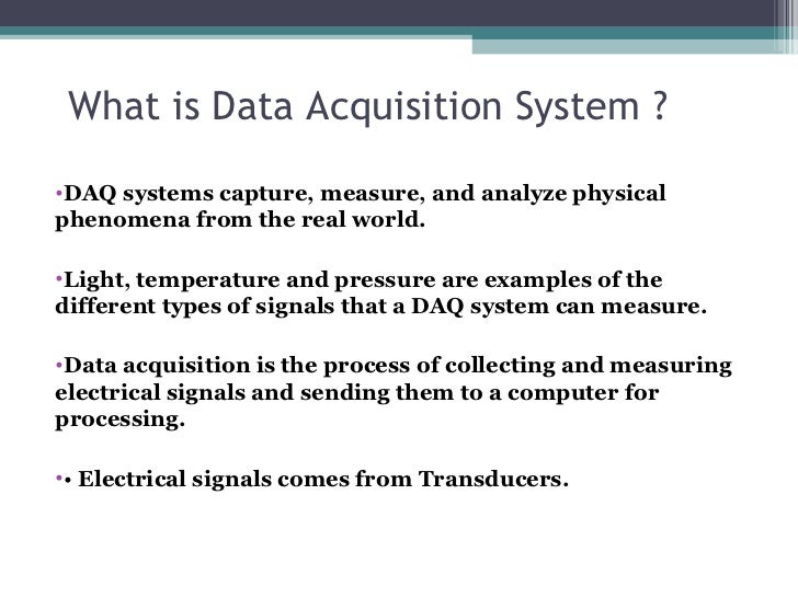Data Acquisition System and Data loggers