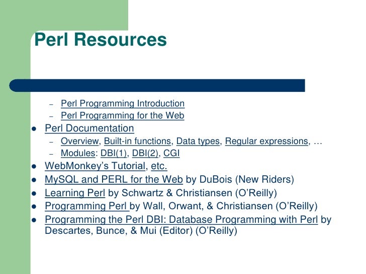 perl document dbi