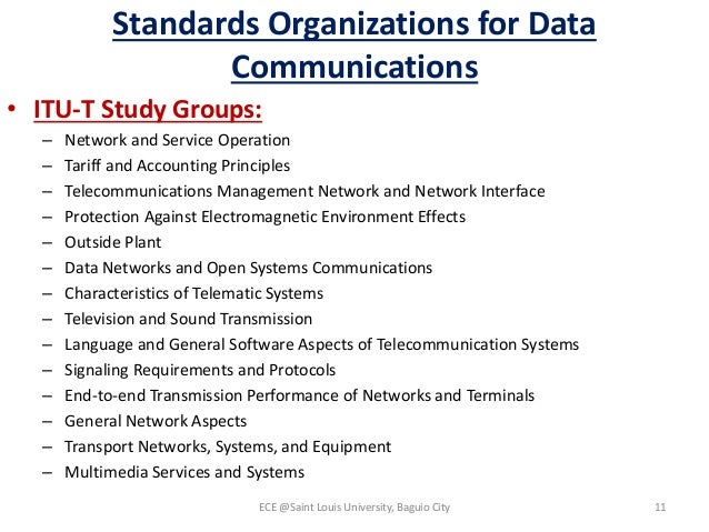 Standards Organizations for Data Communications