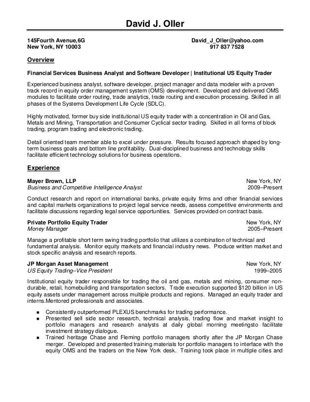 oracle business analyst resumes