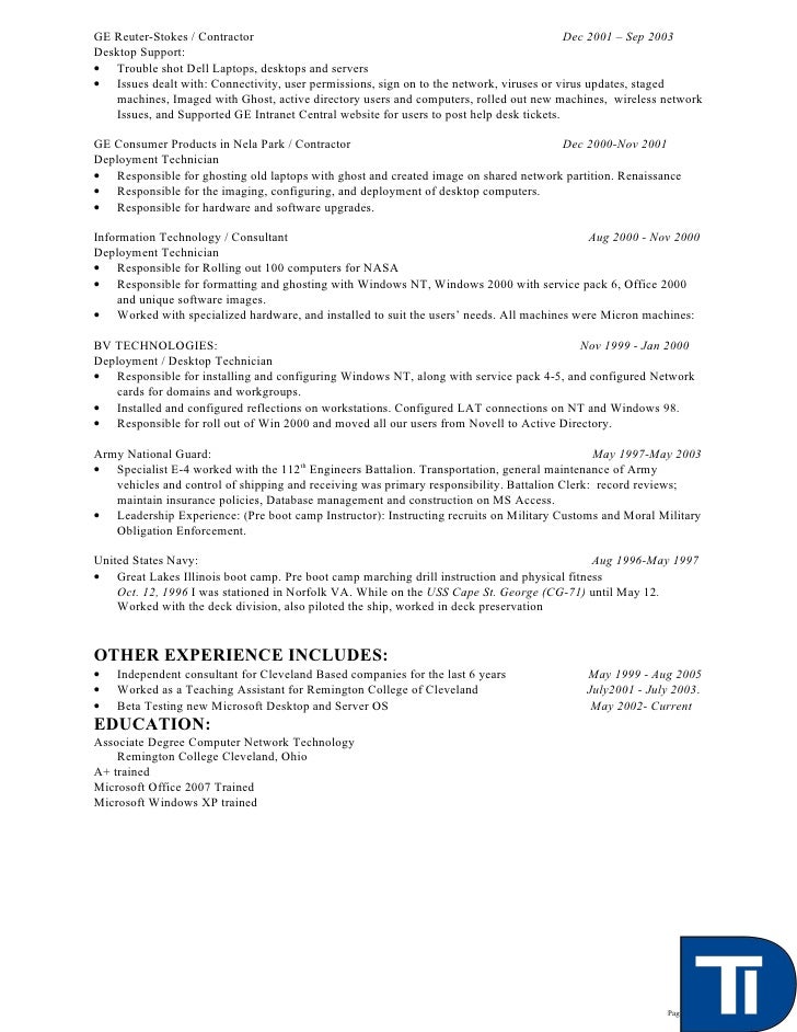 desktop resume
