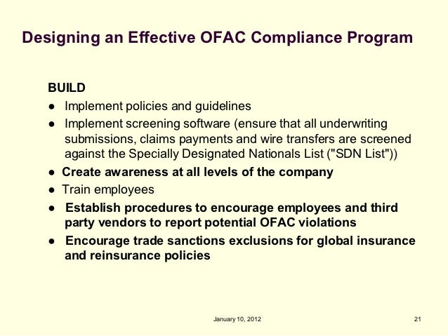 Ofac S Specially Designated Nationals Program Ofac S Specially Designated Nationals Program
