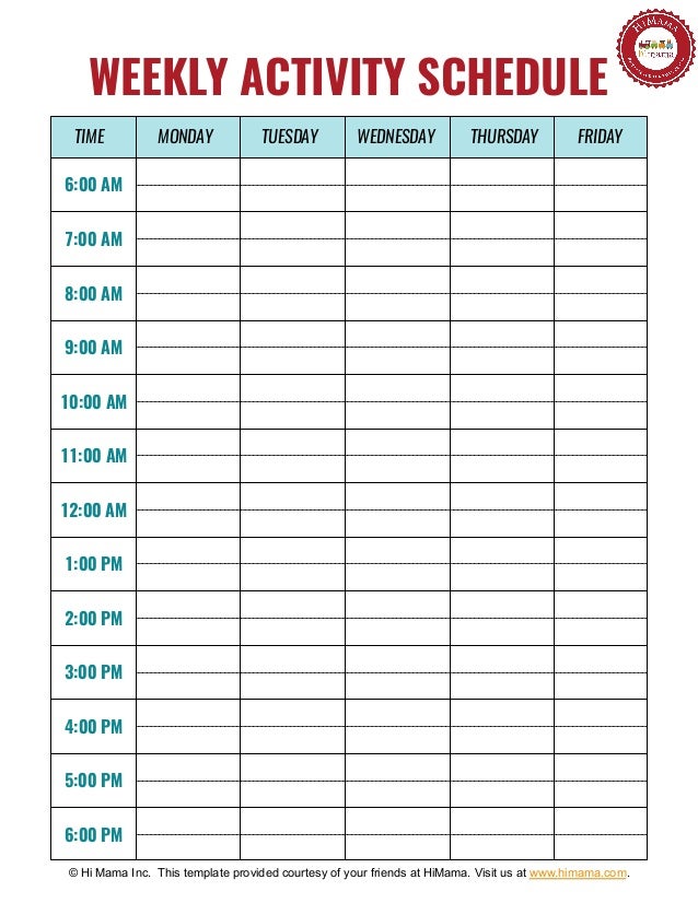 daycare preschool weekly schedule 1 638