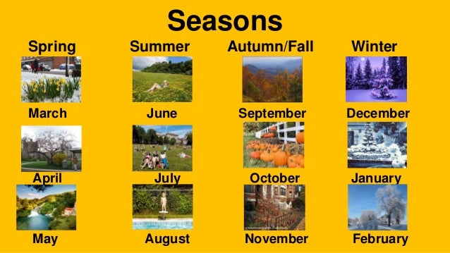 Days Months And Seasons Days Months And Seasons
