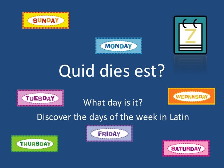 Days Of Week In Latin 34