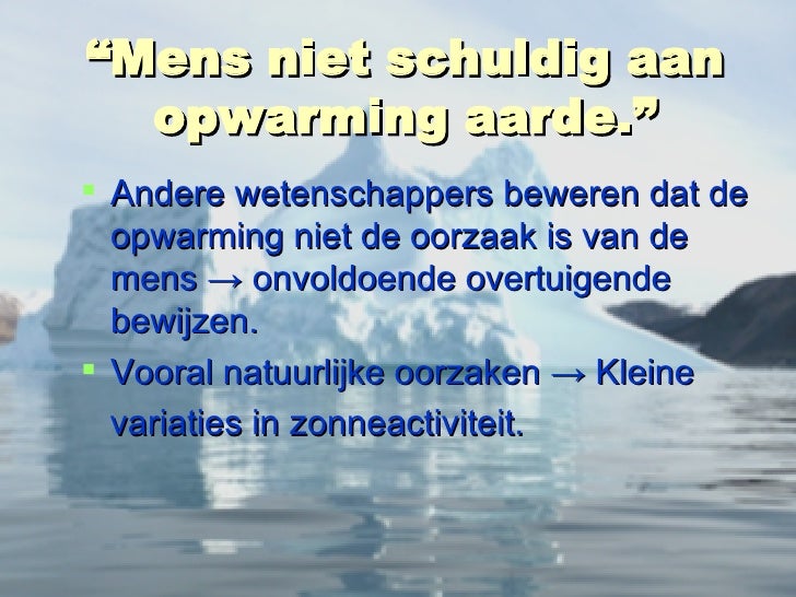 de opwarming van de aarde