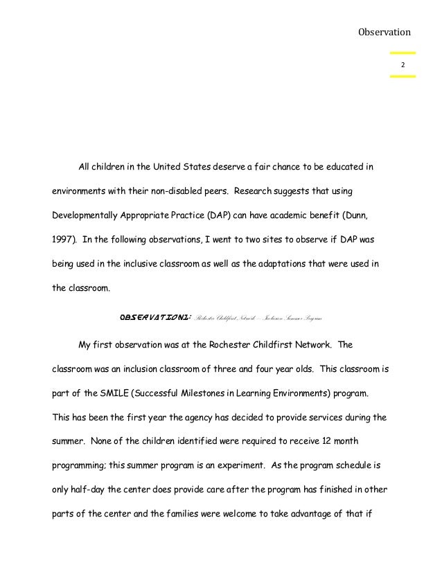 Child Observation Essay