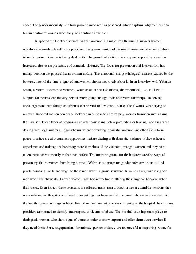 Argumentative essay domestic abuse