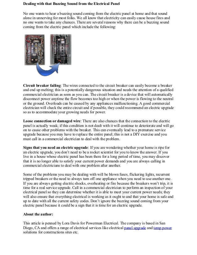 Dealing with that buzzing sound from the electrical panel