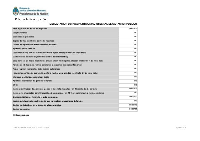 11 Observaciones Total Ingreso Neto de las 4 categorías 299.803,06 Desgravaciones 0,00 Deducciones generales 0,00 Seguro d...