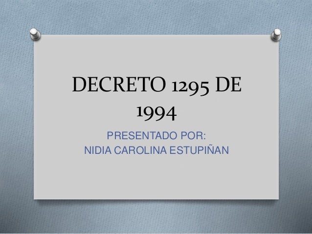 DECRETO 1 1994 decreto 1 1994: