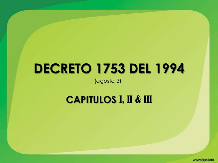 DECRETO 1 1994 decreto 1 1994: