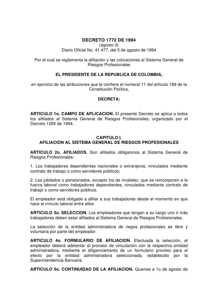DECRETO 1 1994 decreto 1 1994:
