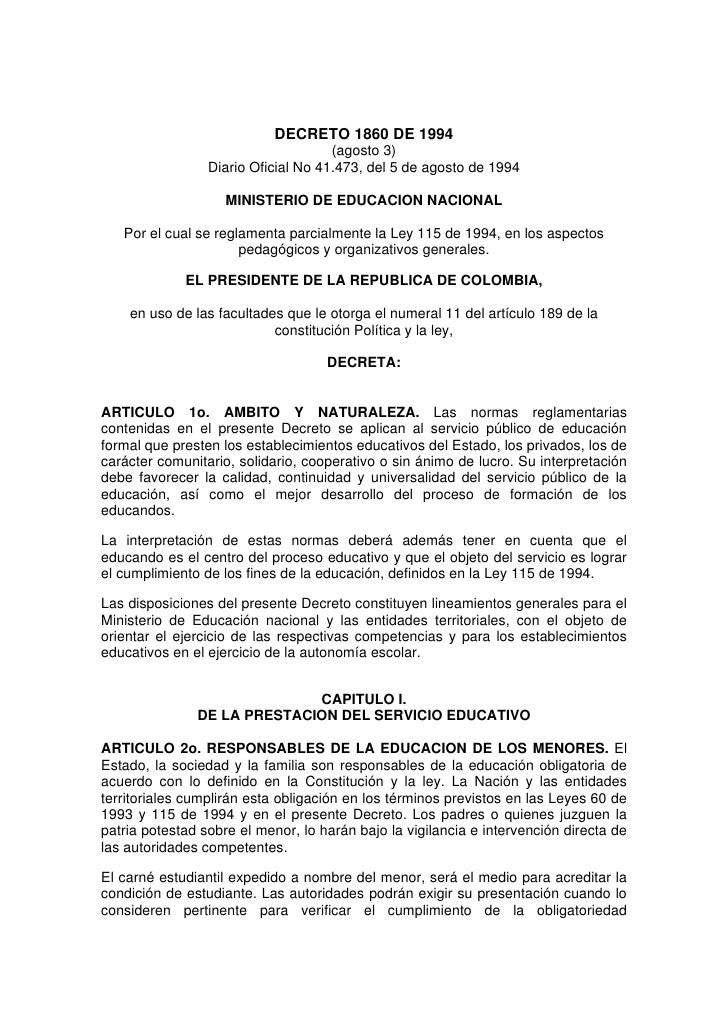 DECRETO 1 1994 decreto 1 1994: