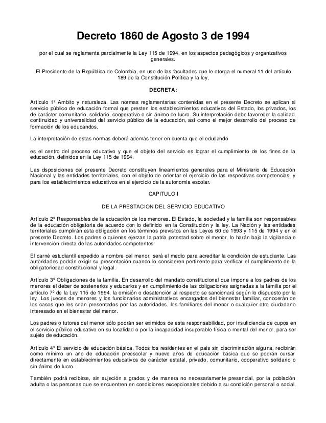 DECRETO 1 1994 decreto 1 1994: