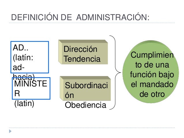 DEFINICION DE ADMINISTRACION definicion de administracion: