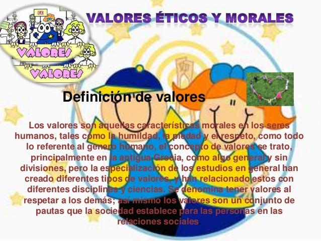 Definición de valores