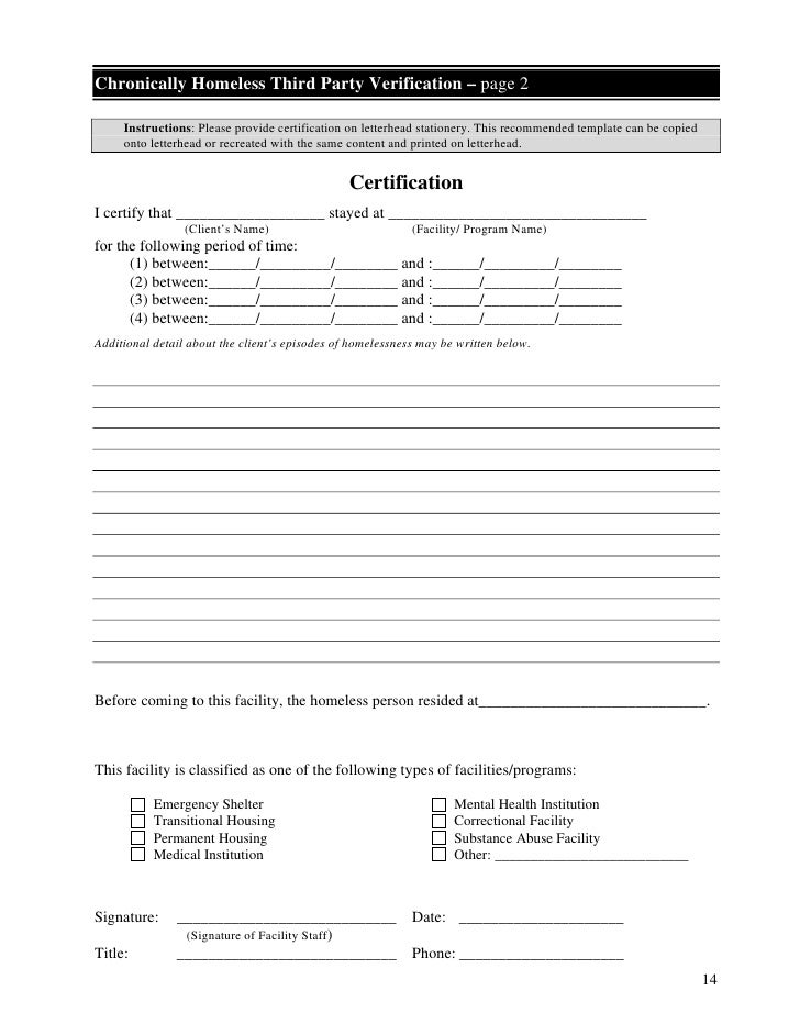homeless certification letter defining chronic homeless homeless certification letter defining chronic homeless