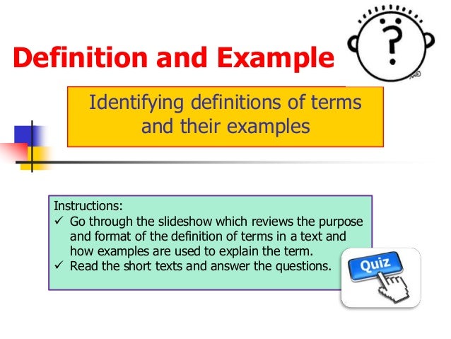 definitions and examples defined term