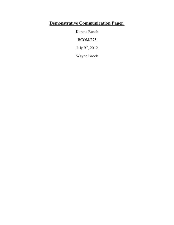 Demonstrative communication essay