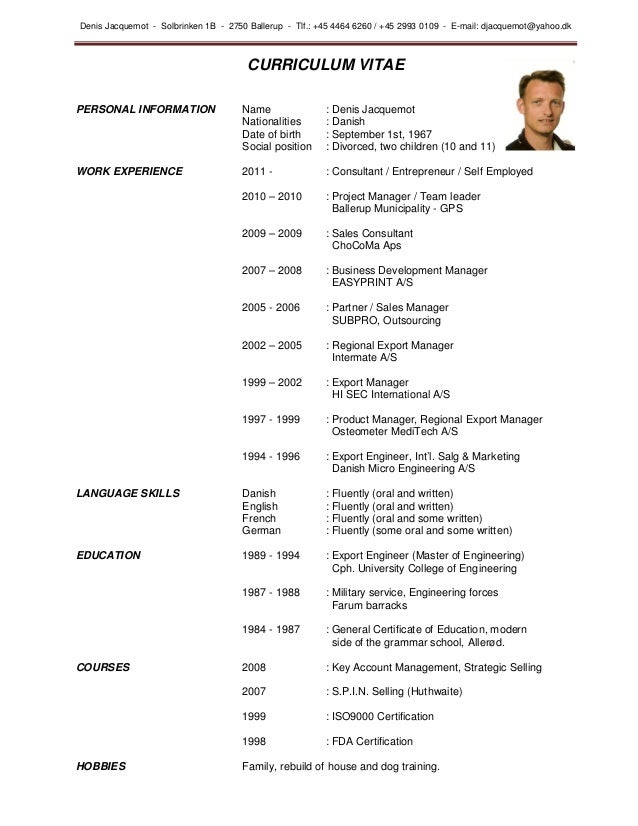 How to write chronological resume