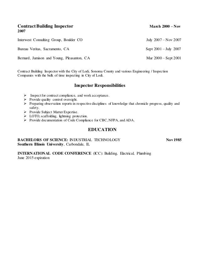 electrical inspector cover letter
