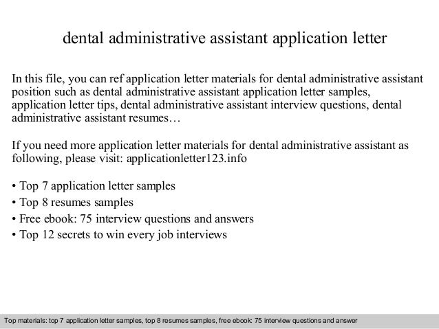 Cover letter for dental assistants