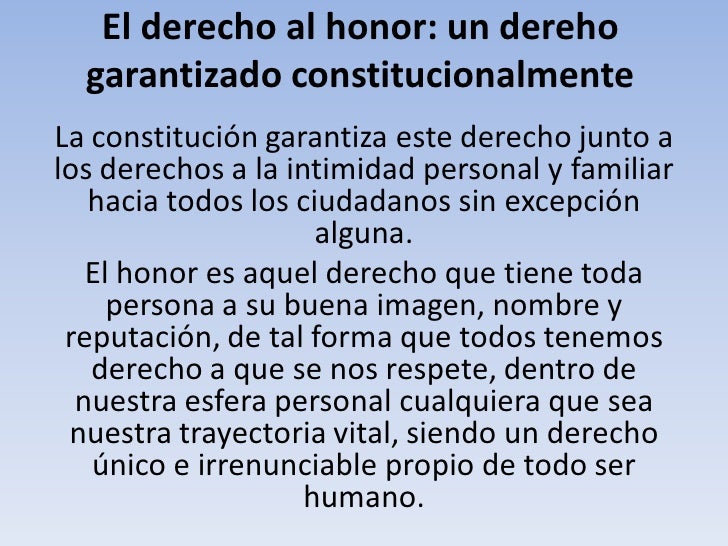 Derecho al honor