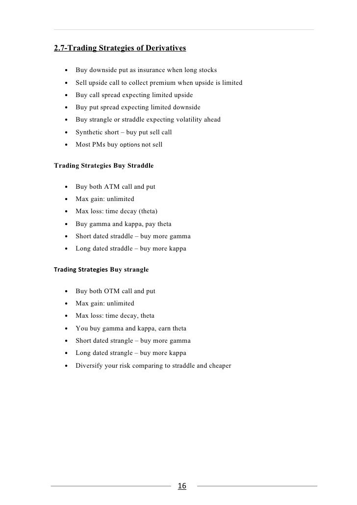 Derivatives trading strategies pdf
