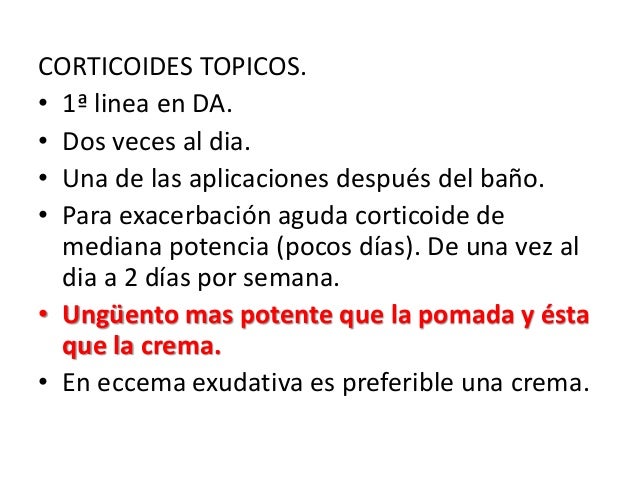 Las consecuencias de la enfermedad la eccema