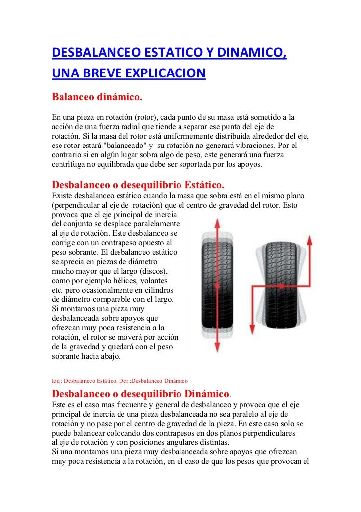 Desbalanceo estatico y dinamico, una breve explicacion