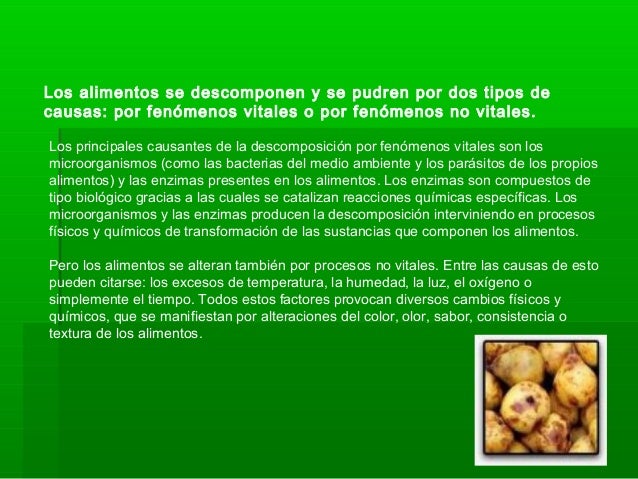 Descomposición de los alimentos...