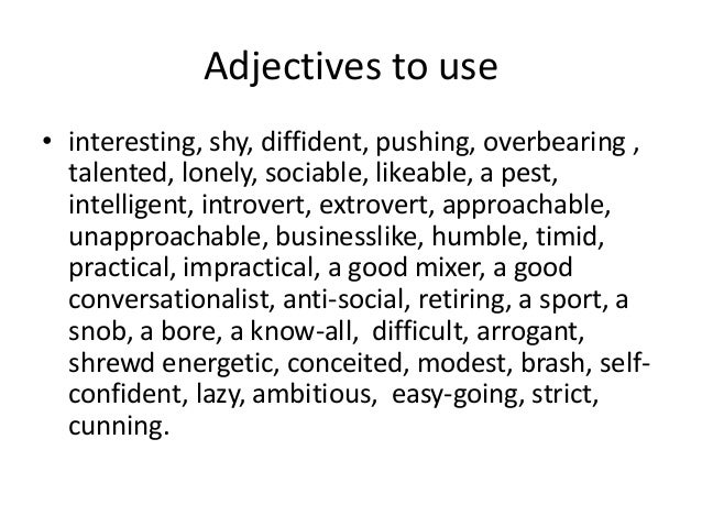 adjectives to use in a resumes
