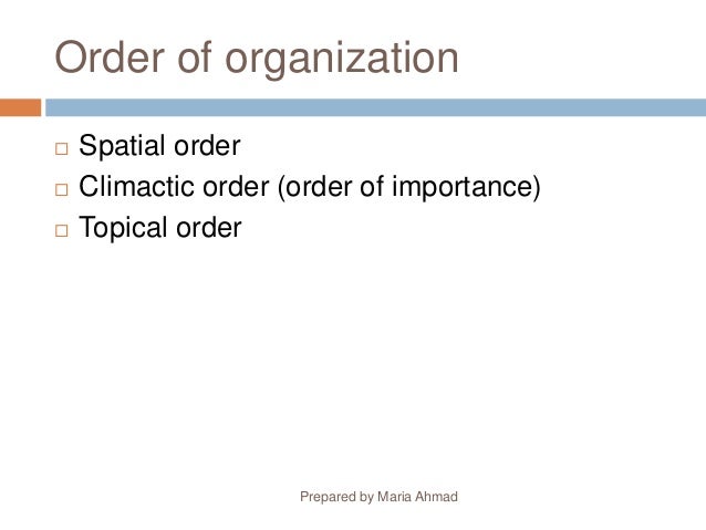 Essay spatial order