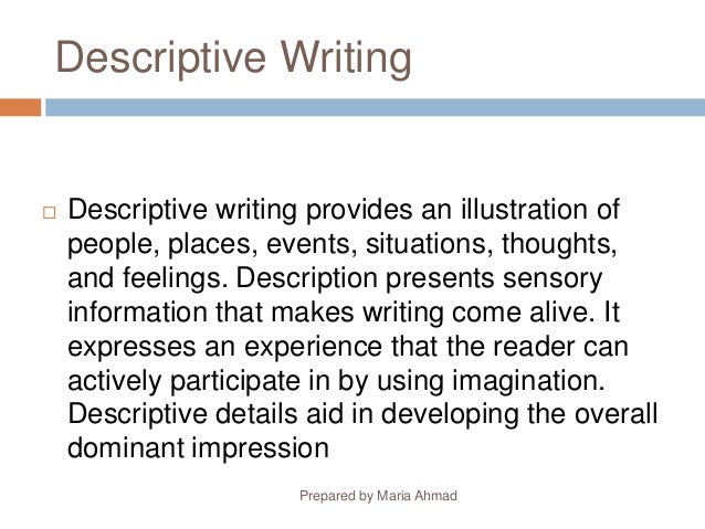 What Descriptive Essay