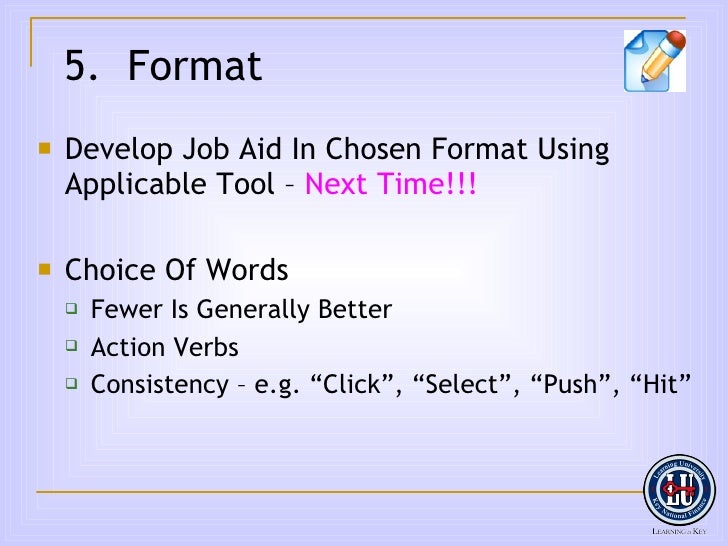 designing job aids job aid template powerpoint