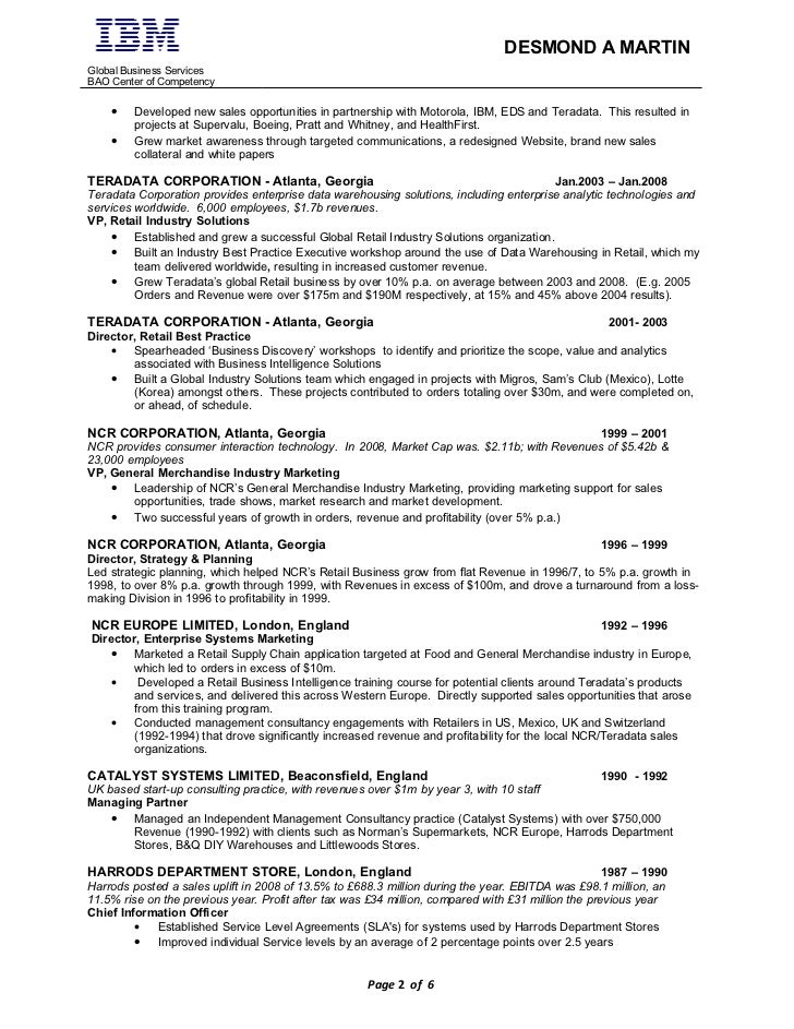 Teradata certified resume