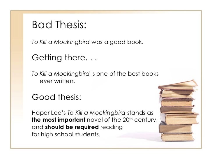 Examples of good and bad thesis statements handout